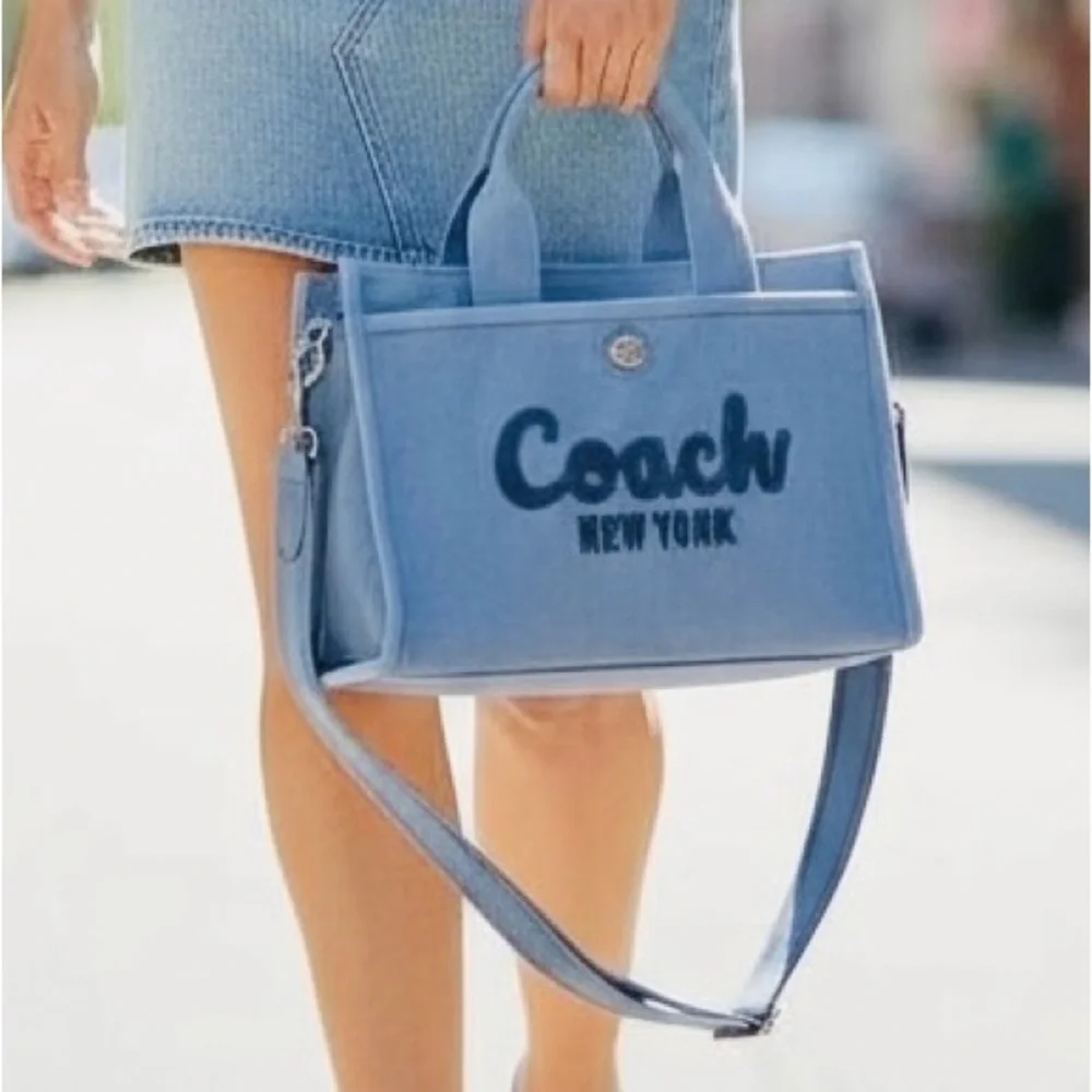 COACH Canvas Cargo Tote Bag w/ Detachable Crossbody/Shoulder Strap, EUC